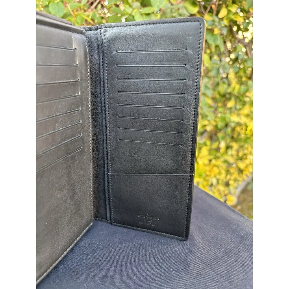 Louis Vuitton Shadow Brazza Long Bifold Monogram Unisex Wallet Black